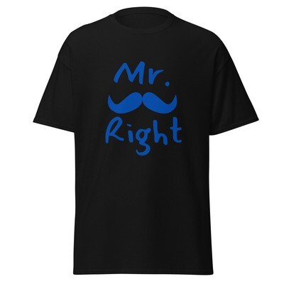 Mr Right Print Couple Theme Men&#39;s Regular Tee
