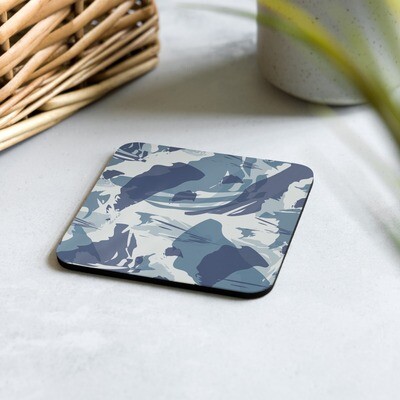 Abstract Camouflage Print Cork-back Coaster 3.75&quot; x 3.75&quot;