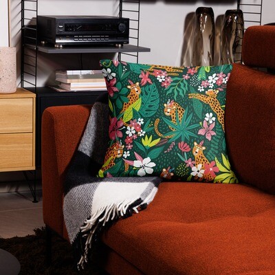 Leopard Pattern Print Pillow Case | 3 Sizes, Hidden Zipper, Home Decoration