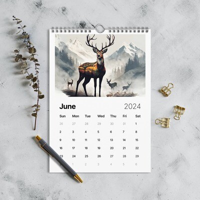 Animal &amp; Birds Theme Wall calendar (2024)