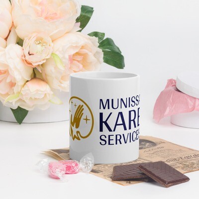 Munissa Kare Services Logo Print White Coffee, Tea, Drinks Mug | Size 11oz