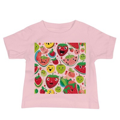 Lively Fruit Theme Print Baby Cotton Short Sleeve Tee | 6 - 24 months