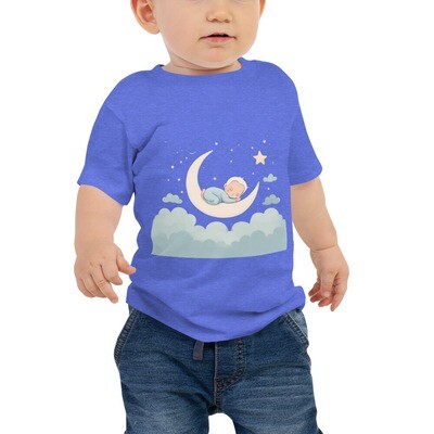 Baby On A Cloud Print Cotton Short Sleeve Tee | 6 - 24 months