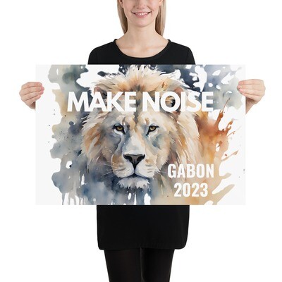 Watercolor Wildlife Theme Make Noise Wall Poster | Multiple Size Option
