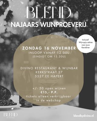 Najaars wijnproeverij 16 november