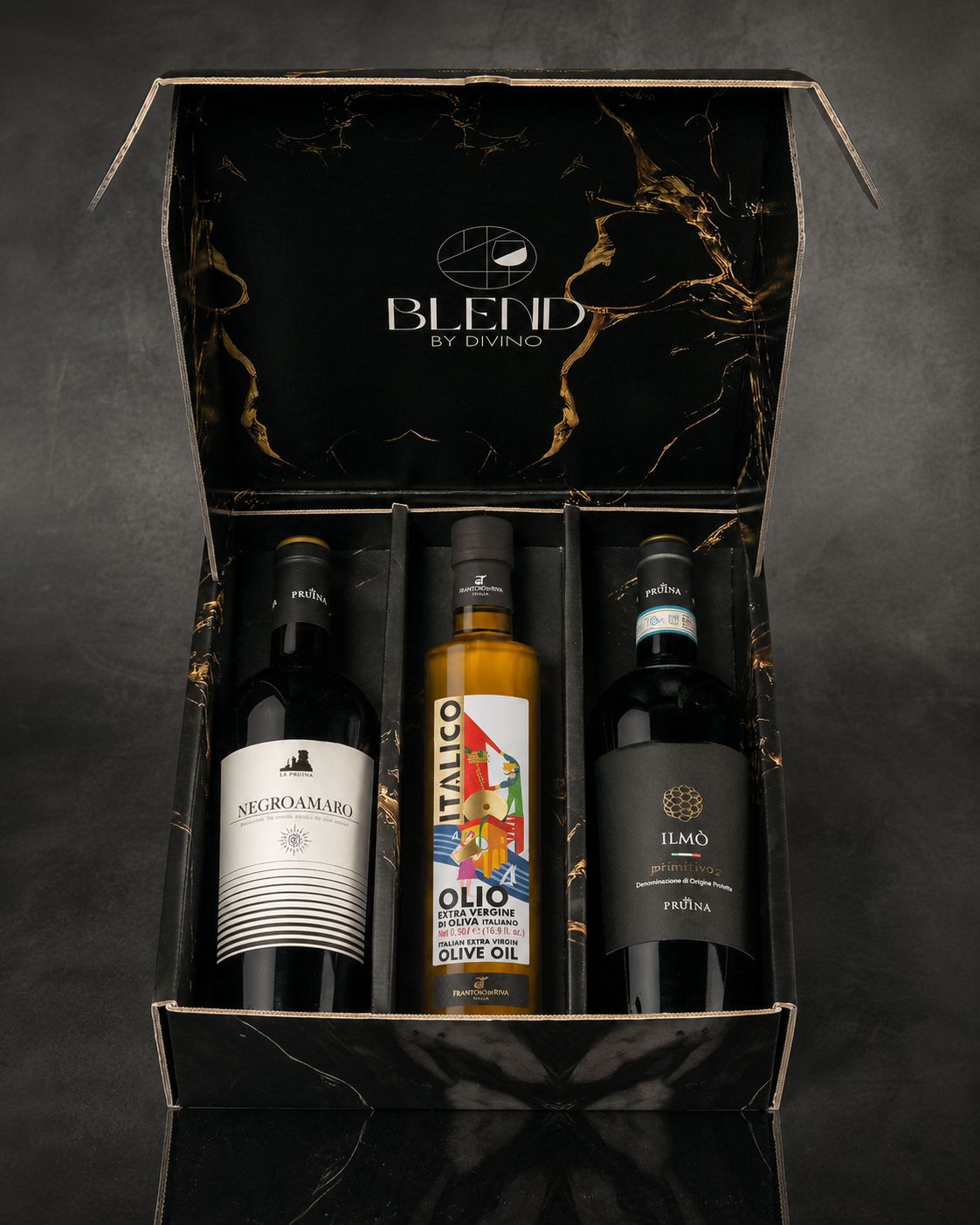 La Pruina Puglia Geschenkpakket 2 wijnen en 1 olijfolie