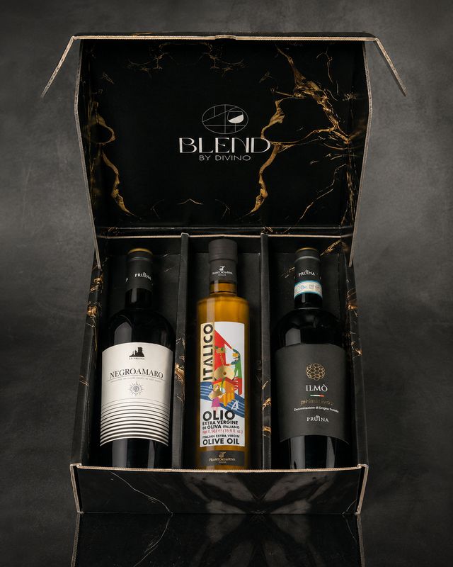 La Pruina Puglia Geschenkpakket 2 wijnen en 1 olijfolie