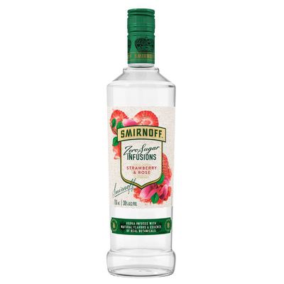 SMIRNOFF ZERO STRAWBERRY ROSE VODKA 750ML