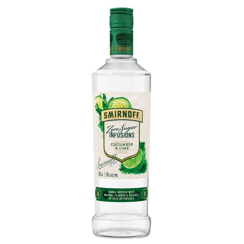SMIRNOFF ZERO CUCUMBER LIME VODKA 750ML
