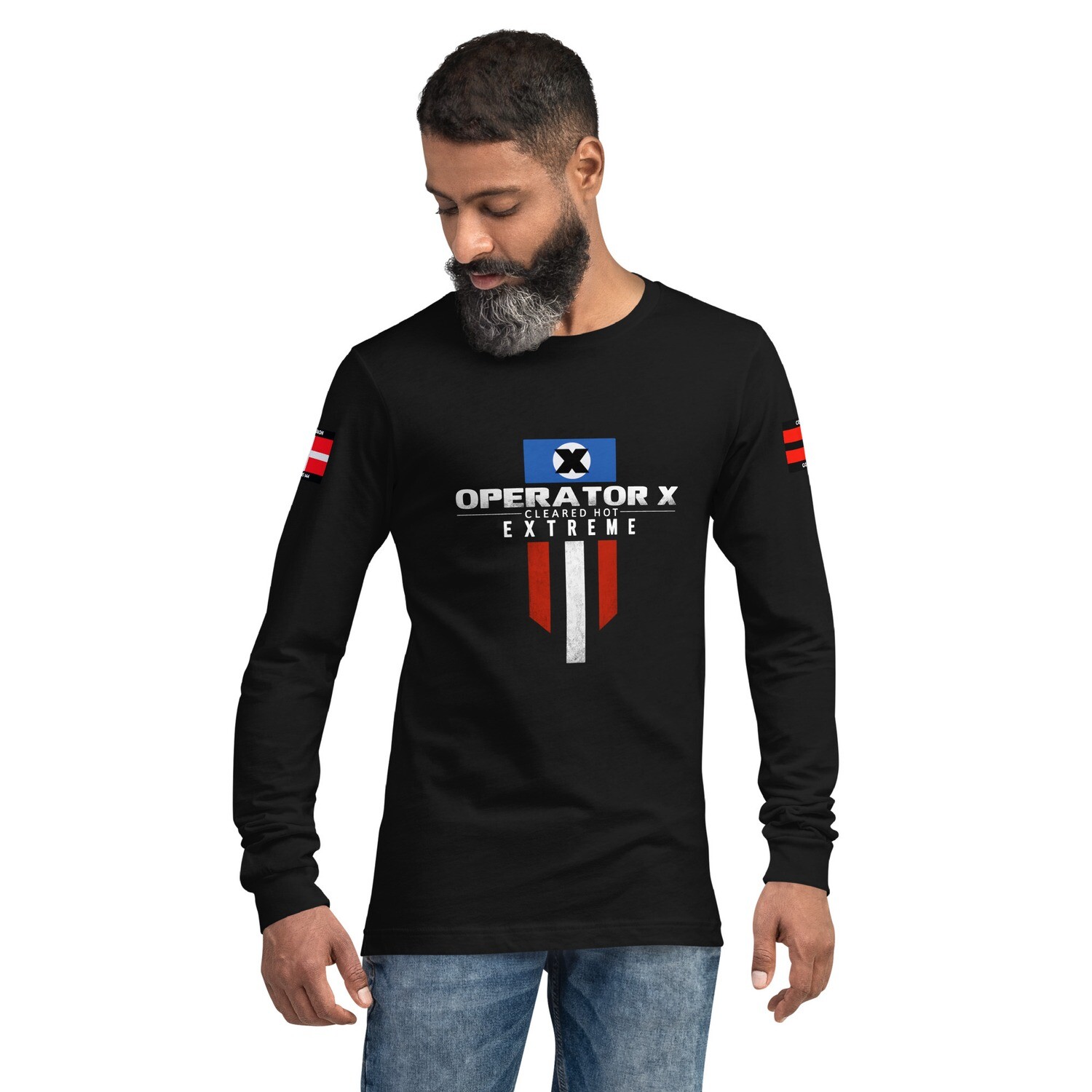 Unisex Long Sleeve Tee - 3 Logos - Operator X, Centurion/Godspeed, Centurion/Psalm 144