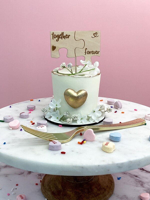 Gold Heart Baby Cake