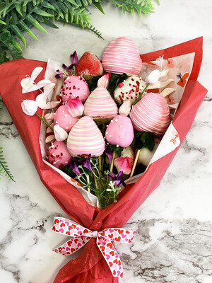 Chocolate covered strawberries bouquet.