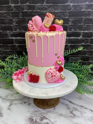 Luxe Pink Hearts cake