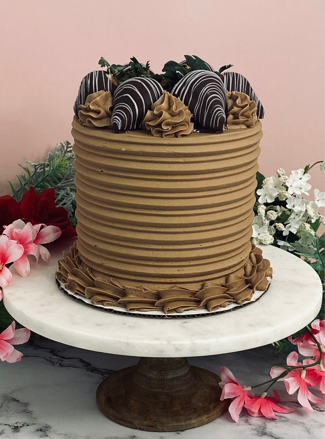 Chocolate Covered Strawberries Cake