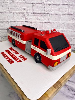Sculpted Fire Truck Cake