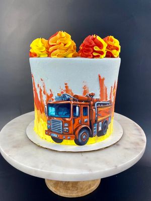 Fire Truck Cake