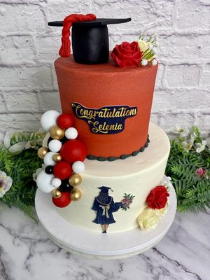 2 Tier Graduation Cake With Image