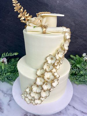 2 Tier Graduation Cake Elegant