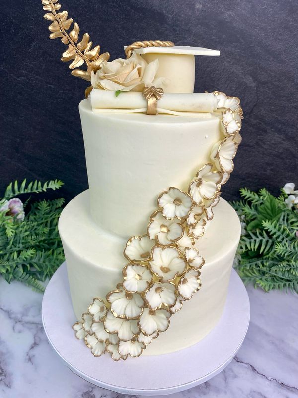 2 Tier Graduation Cake Elegant