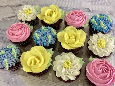 Thanksgiving Floral Cupcakes by the dozen
