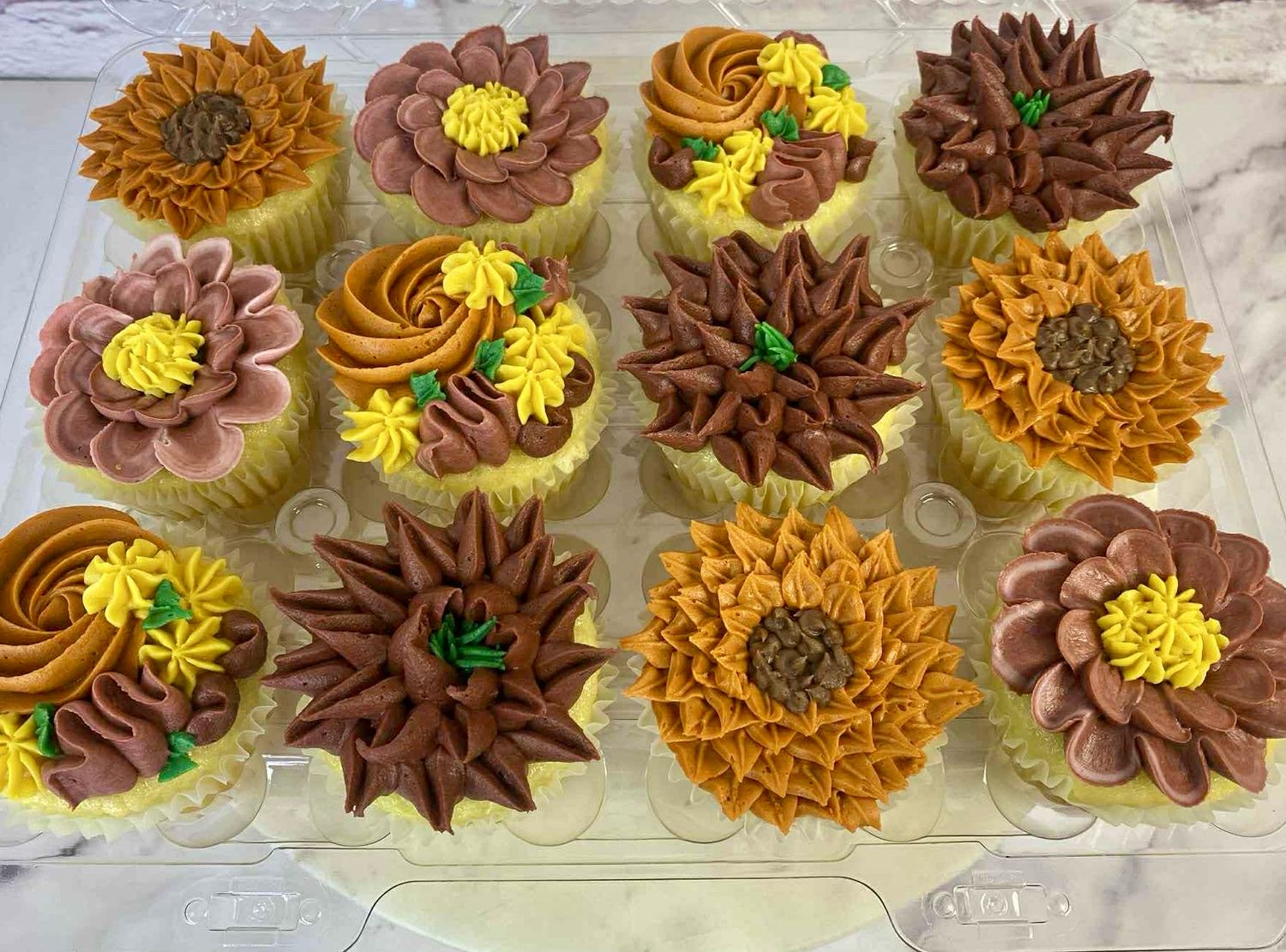 Thanksgiving Floral Cupcakes by the dozen