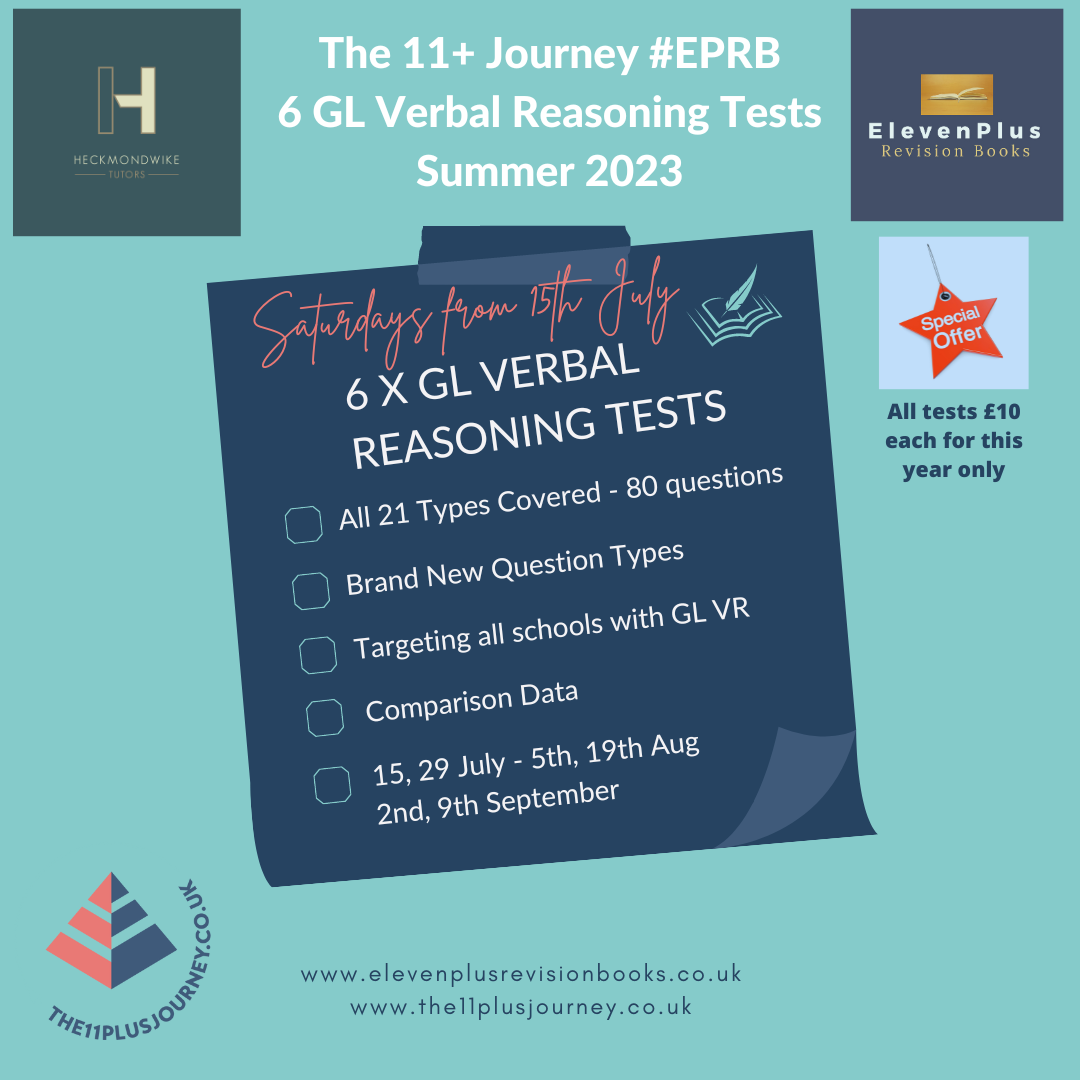 GL Verbal Reasoning Test 5 Saturday 2nd September 2023 12 noon to 1.30pm