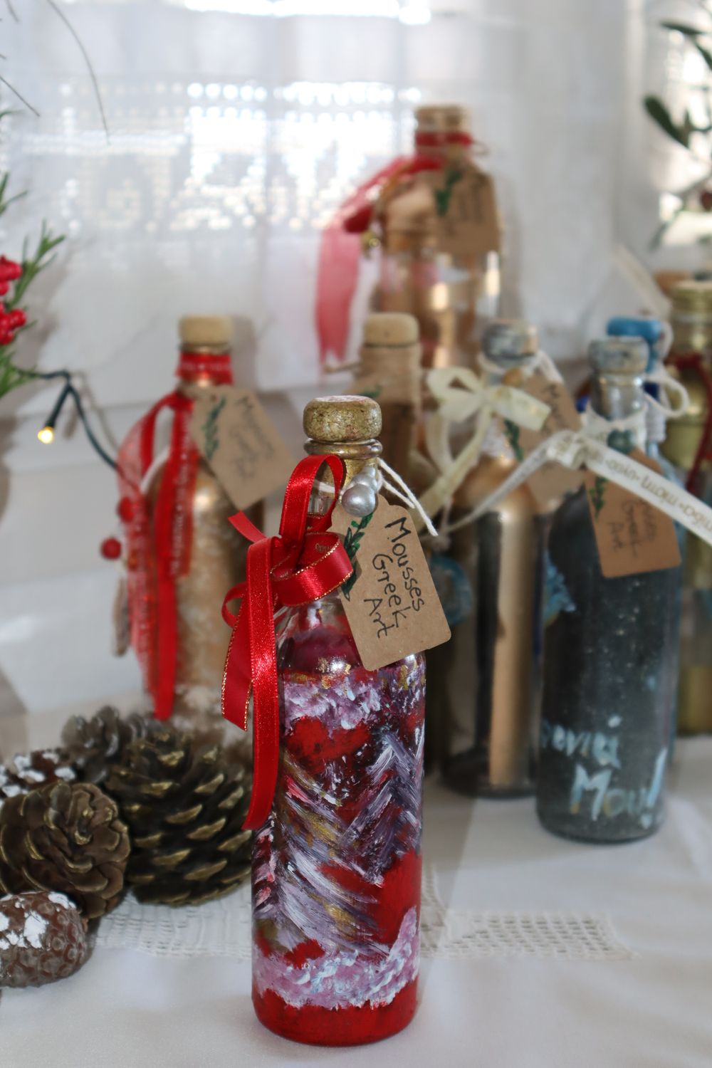 Greek Lucky Charm - unique handmade charm 2026 - hand-painted glass bottle