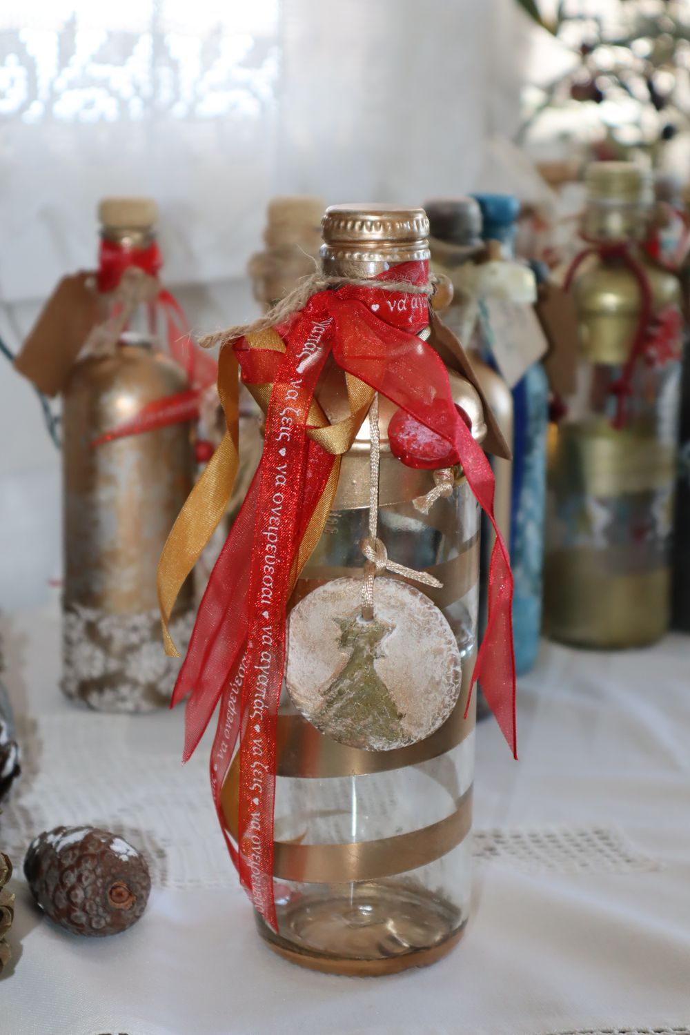 Greek Lucky Charm - unique handmade charm 2026 - hand-painted glass bottle