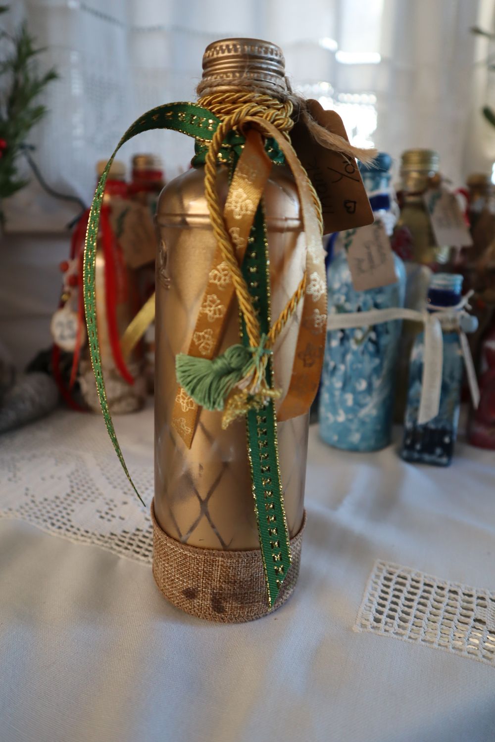 Greek Lucky Charm - unique handmade charm 2026 - hand-painted glass bottle