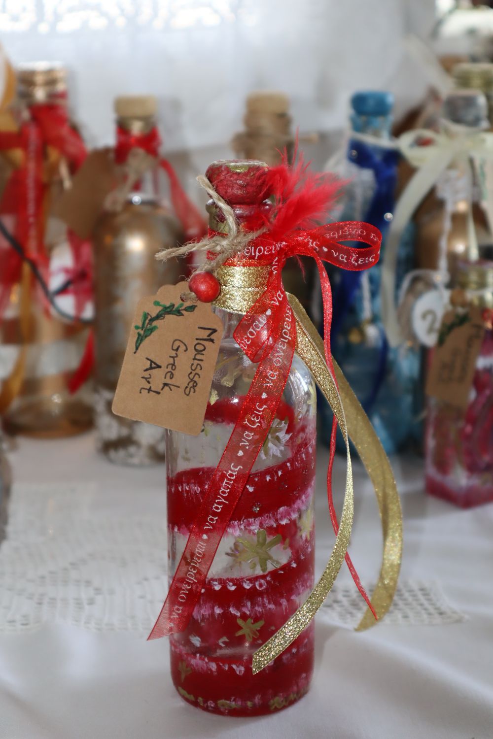 Greek Lucky Charm - unique handmade charm 2026 - hand-painted glass bottle