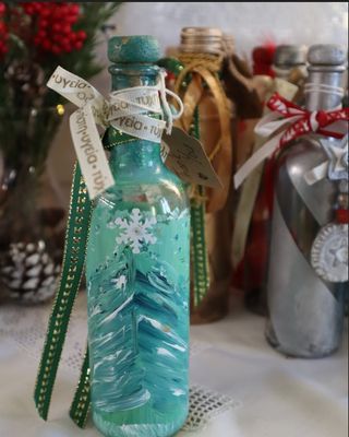 Greek Lucky Charm - unique handmade charm 2026 - hand-painted glass bottle
