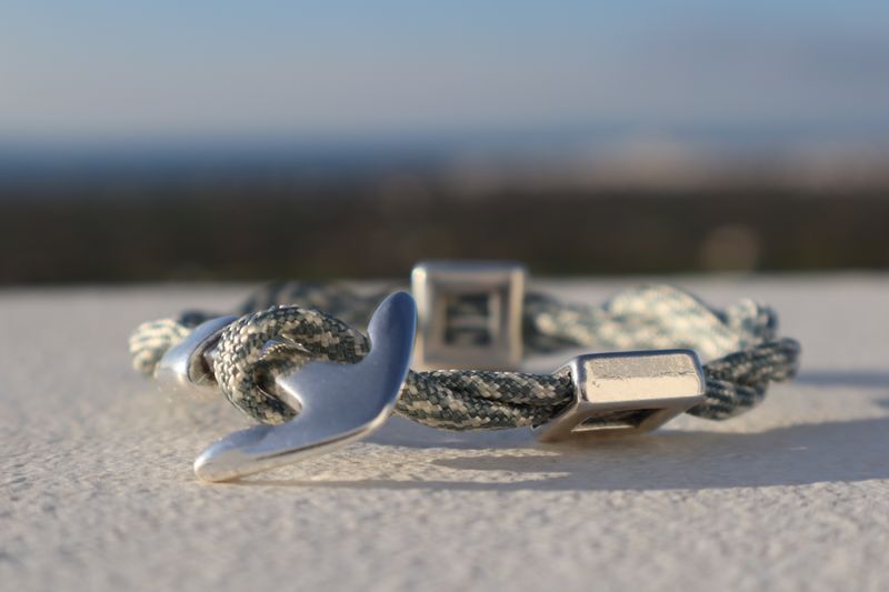 Handmade Men's Bracelet Cousteau with Rope and Anchor