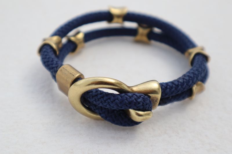 Handmade Men's Bracelet Piraeus with Blue Rope