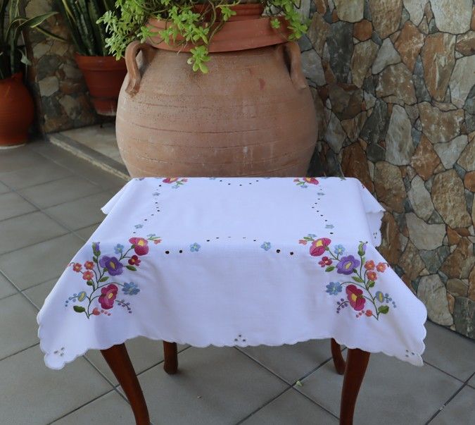 SPRING Greek vintage square table cloth