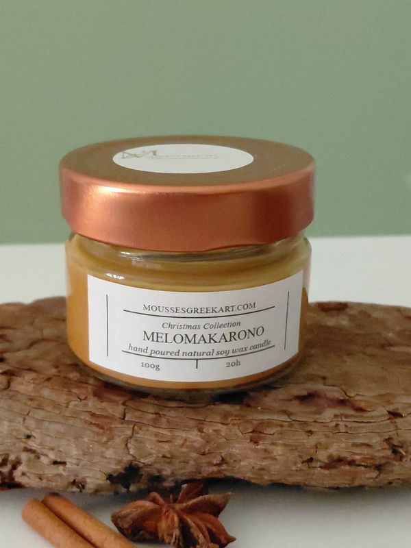 Melomakarono - natural soy  wax candle  -hand poured -100g