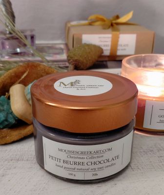 Petit Beurre Chocolate natural soy wax candle - hand poured - 100g