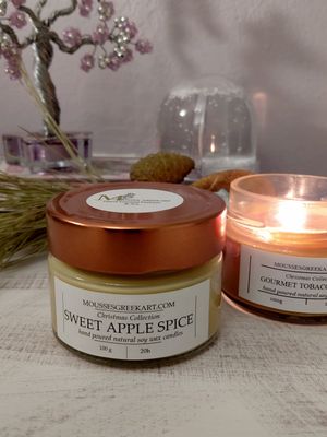 Sweet Apple Spice natural soy wax candle -hand poured- 100 g