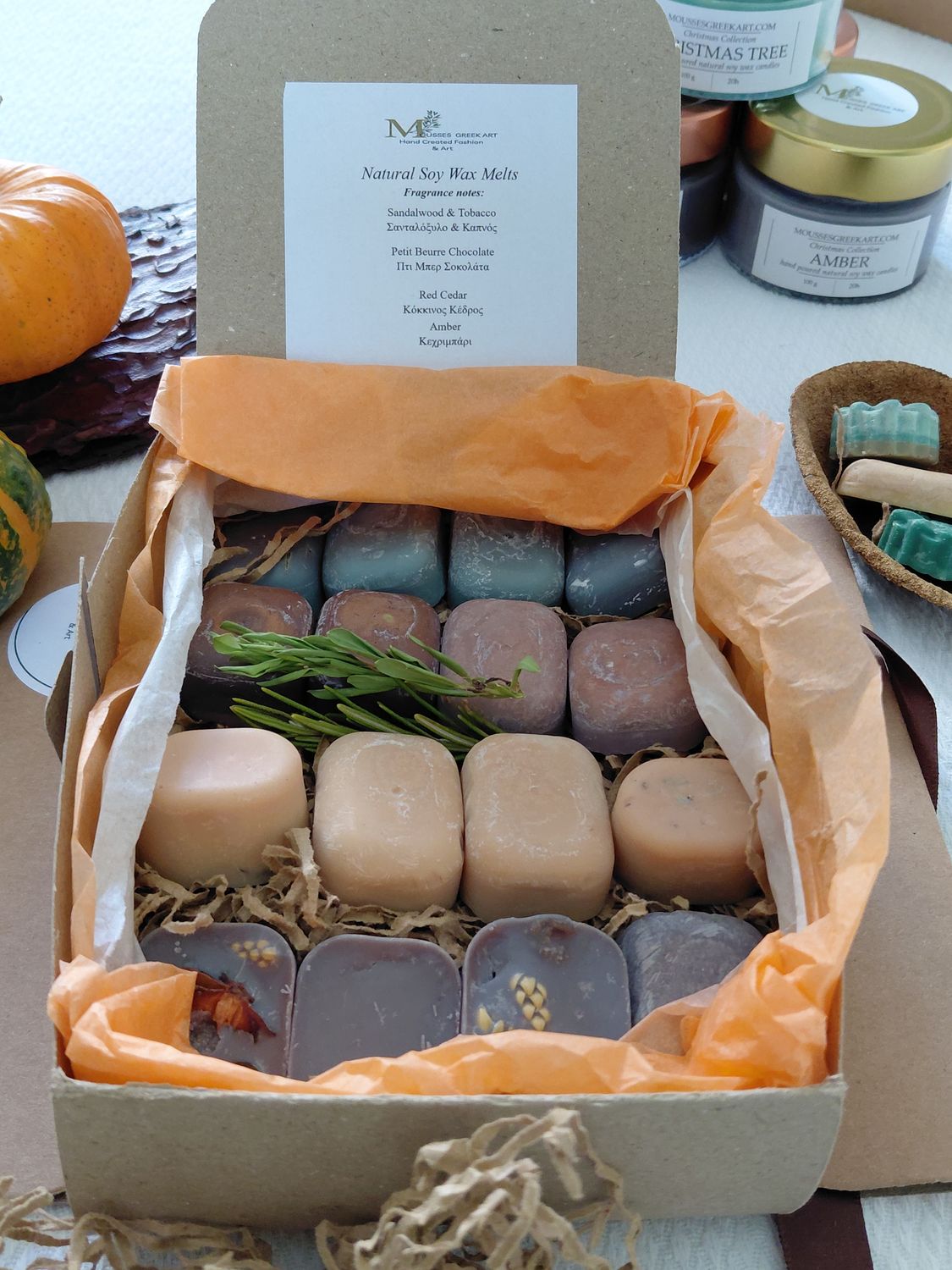 Gift set handmade wax melts - 100% soy vegetable wax, 18 pieces