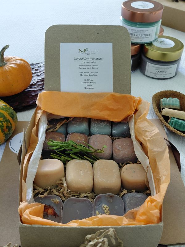 Gift set handmade wax melts - 100% soy vegetable wax, 18 pieces