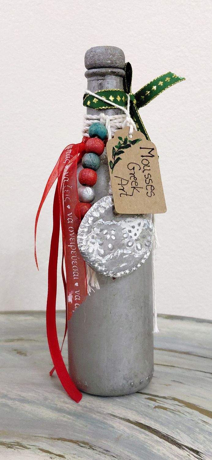 Greek Lucky Charm - unique handmade charm 2026 - hand-painted glass bottle