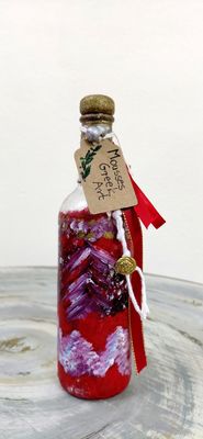 Greek Lucky Charm - unique handmade charm 2026 - hand-painted glass bottle