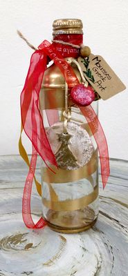 Greek Lucky Charm - unique handmade charm 2026 - hand-painted glass bottle