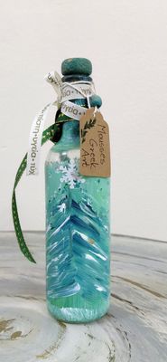Greek Lucky Charm - unique handmade charm 2026 - hand-painted glass bottle