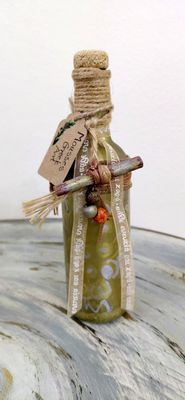 Greek Lucky Charm - unique handmade charm 2026 - hand-painted glass bottle