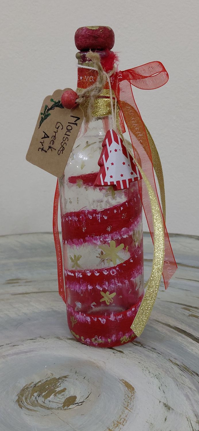 Greek Lucky Charm - unique handmade charm 2026 - hand-painted glass bottle