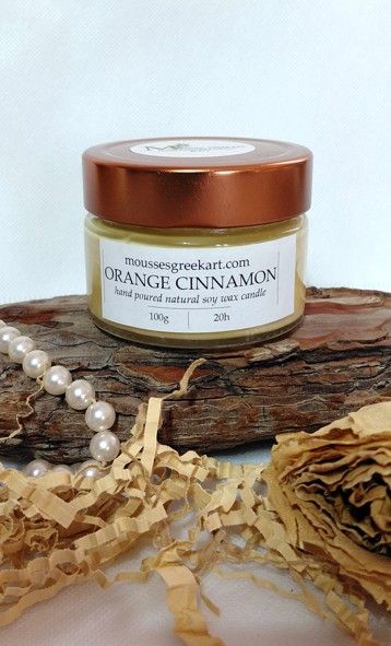Orange Cinnamon-natural soy wax candle-hand poured 100g