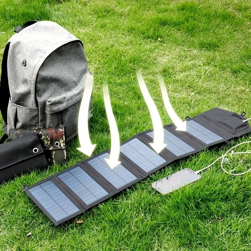 1 Pack, Solar Cell 30W Solar Pack Dual USB Portable Outdoor Fast Charge Solar Power Mobile Charger