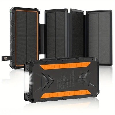 20000mAh Solar Power Bank With Dual 5V3A Outputs Fast Charging Portable Charger