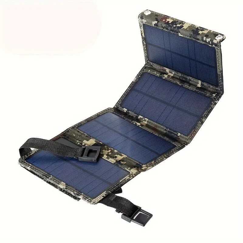 1pc, Solar Panel 20W Portable Solar Panel Outdoor Power Supply Solar Power Bank Power