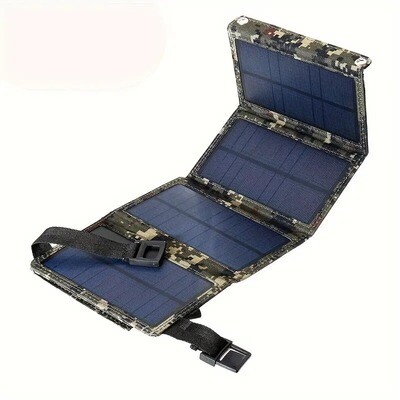 1pc, Solar Panel 20W Portable Solar Panel Outdoor Power Supply Solar Power Bank Power